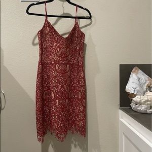 For Love and Lemons Red Lace Dress